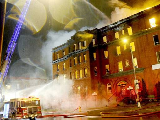 Quinte Hotel on fire