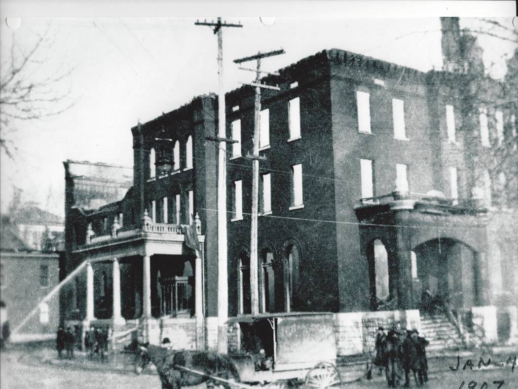 first fire at Hotel Quinte, January 4, 1907