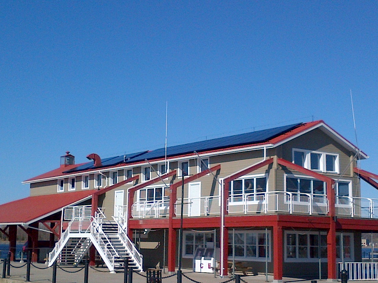 Rooftop solar panels at Meyers Pier