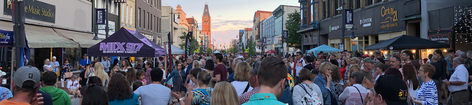 group of people downtown Belleville