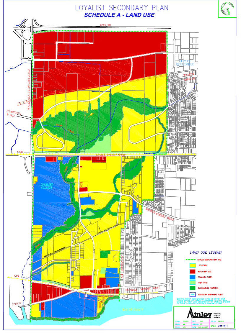 Land Use Map for the Loyalist Seconadry Planning Area