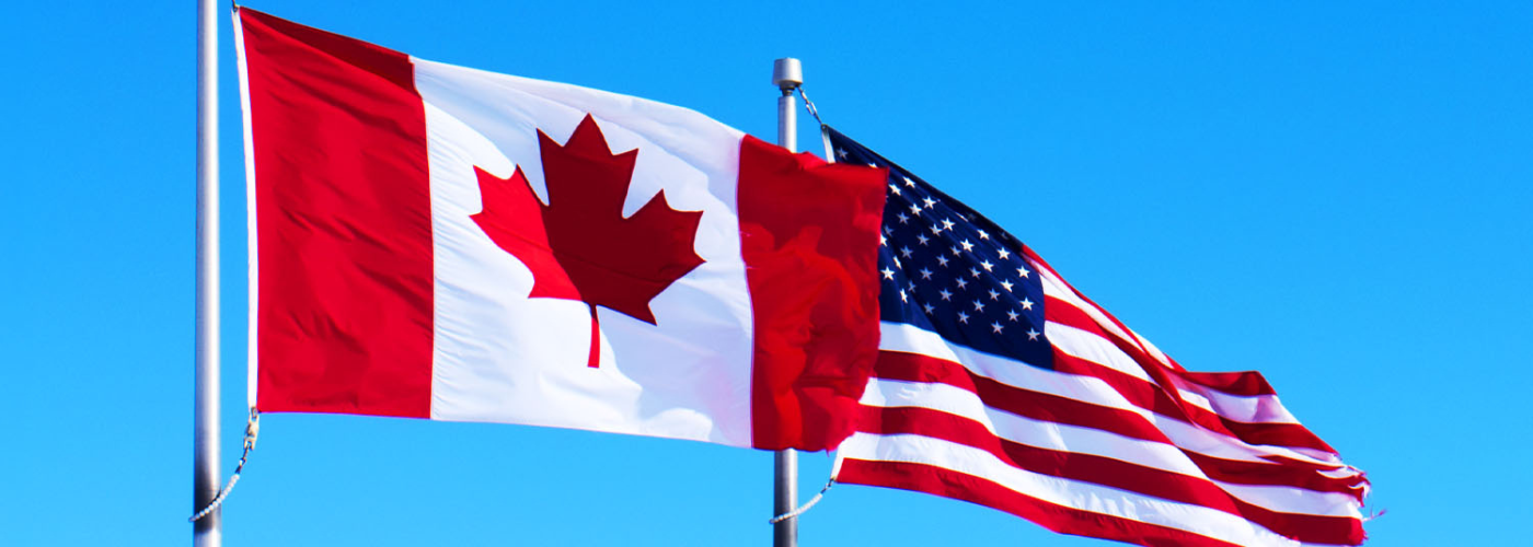 Flags of Canada and the USA
