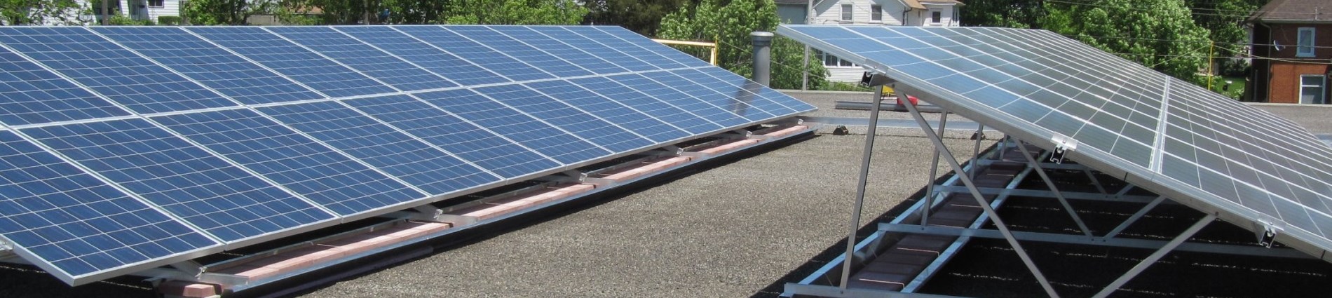 Rooftop solar panels on Transit building