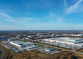 Aerial photo of the Belleville industrial park.