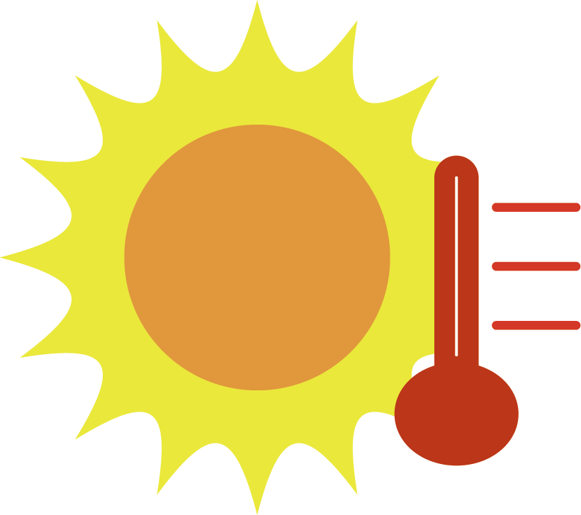 Sun and red thermometer