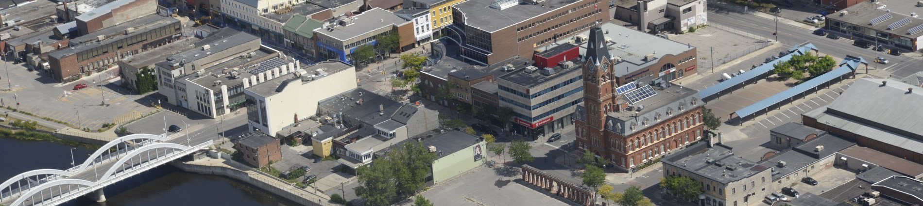 Aerial photo of downtown Belleville.