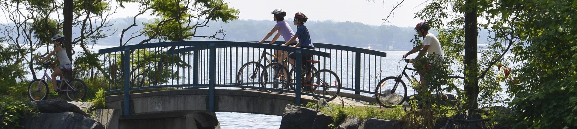 Photo of Bikers on Waterfront trail bridge