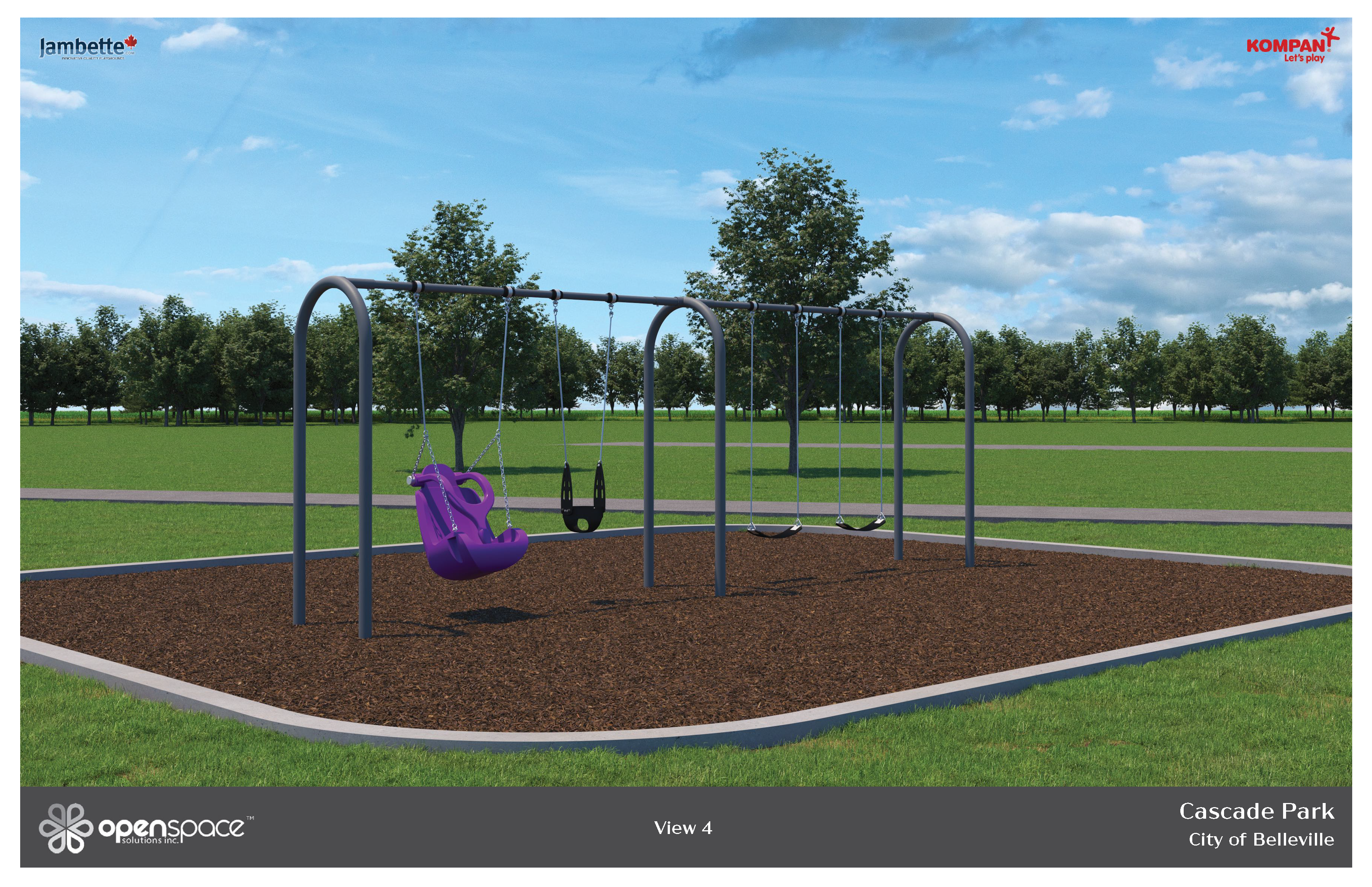 Cascade Park Design Concept, shows playground equipment