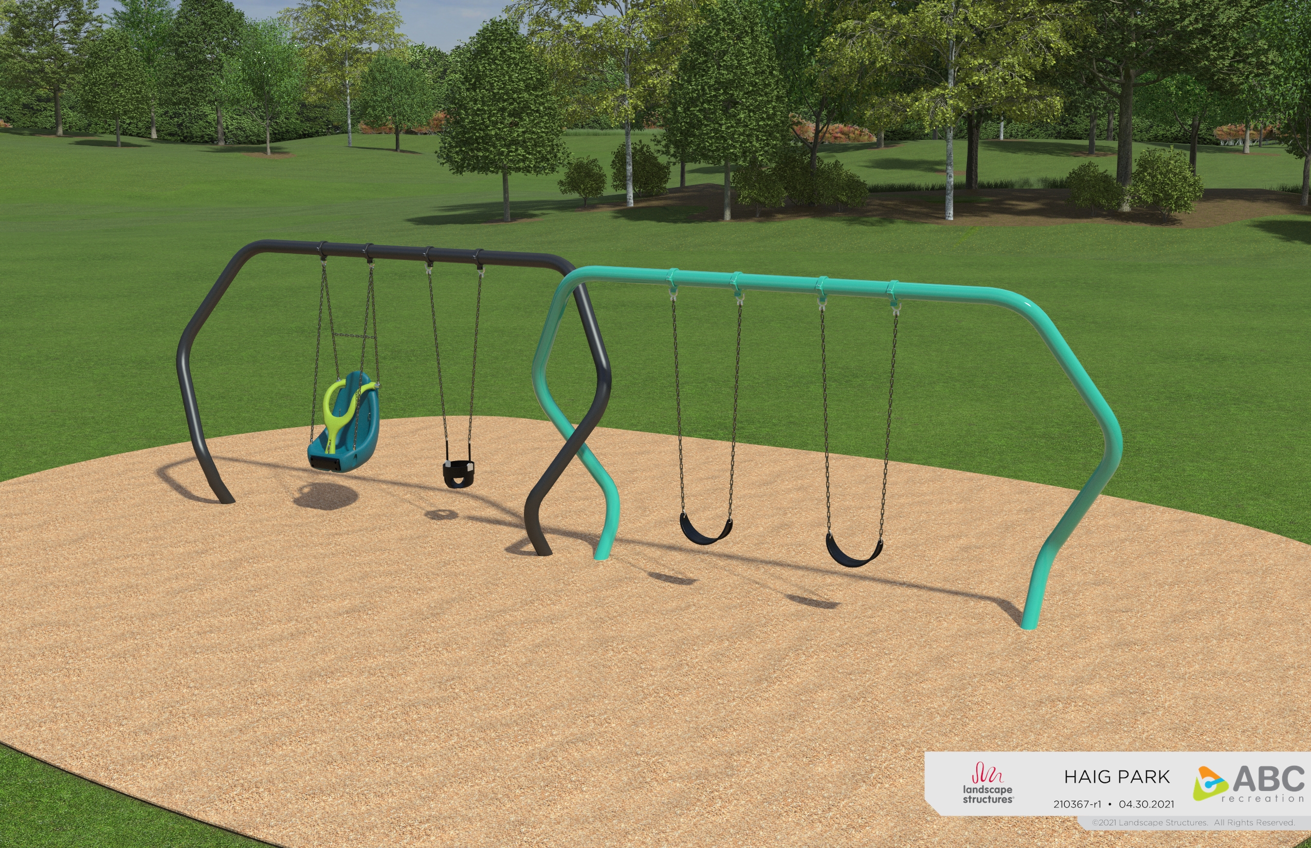 Haig Park Design Concept, shows swing set.