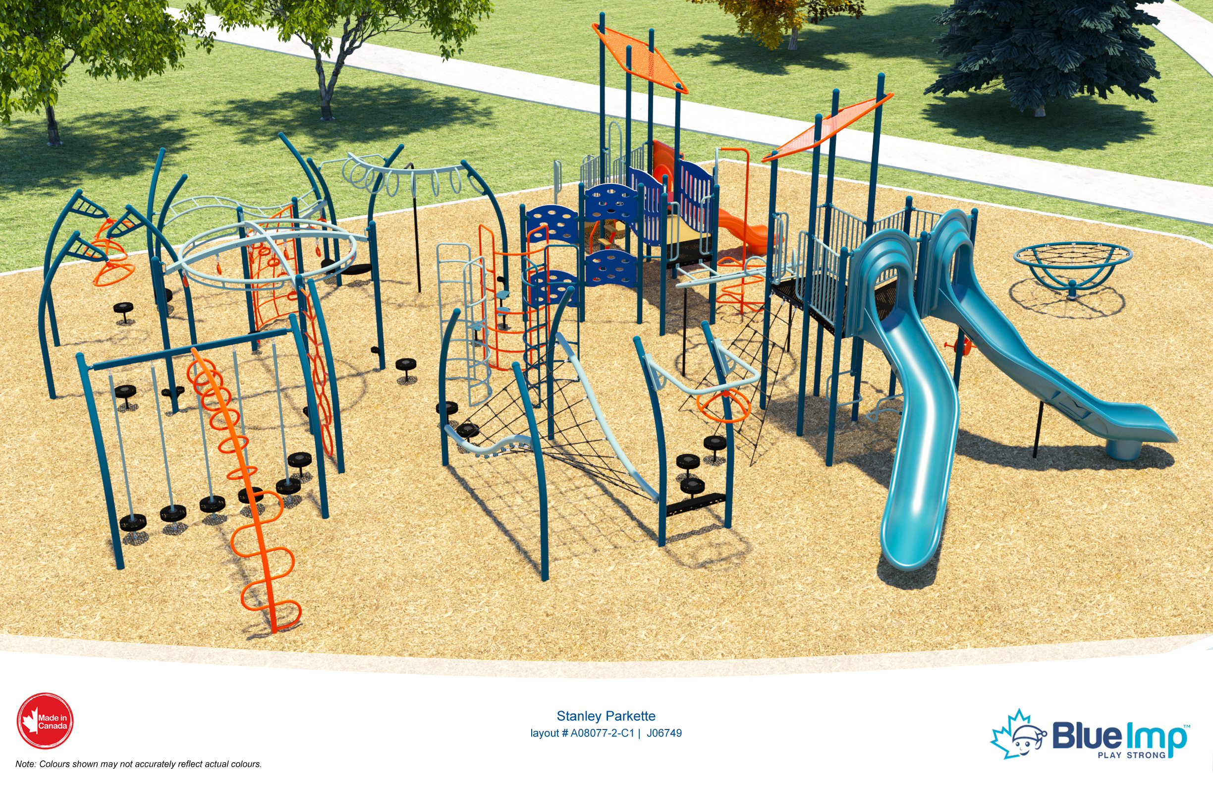 Stanley Parkette Design Concept, shows playground equipment