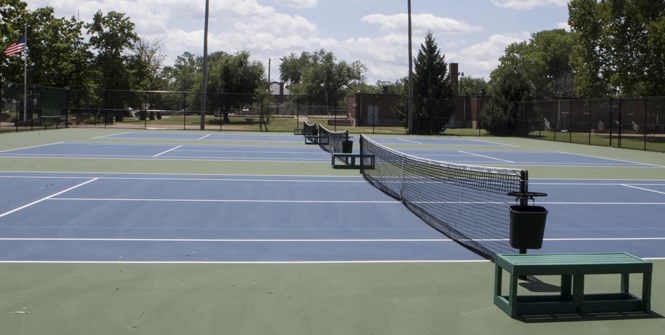 Stock photo of tennis courts