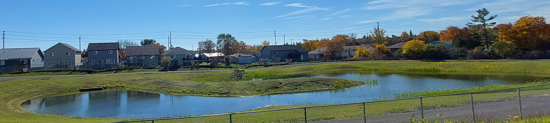 View of a storm pond