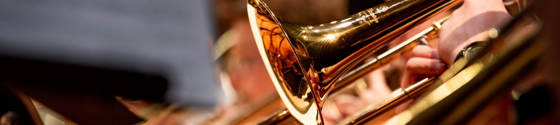 Band playing trumpets