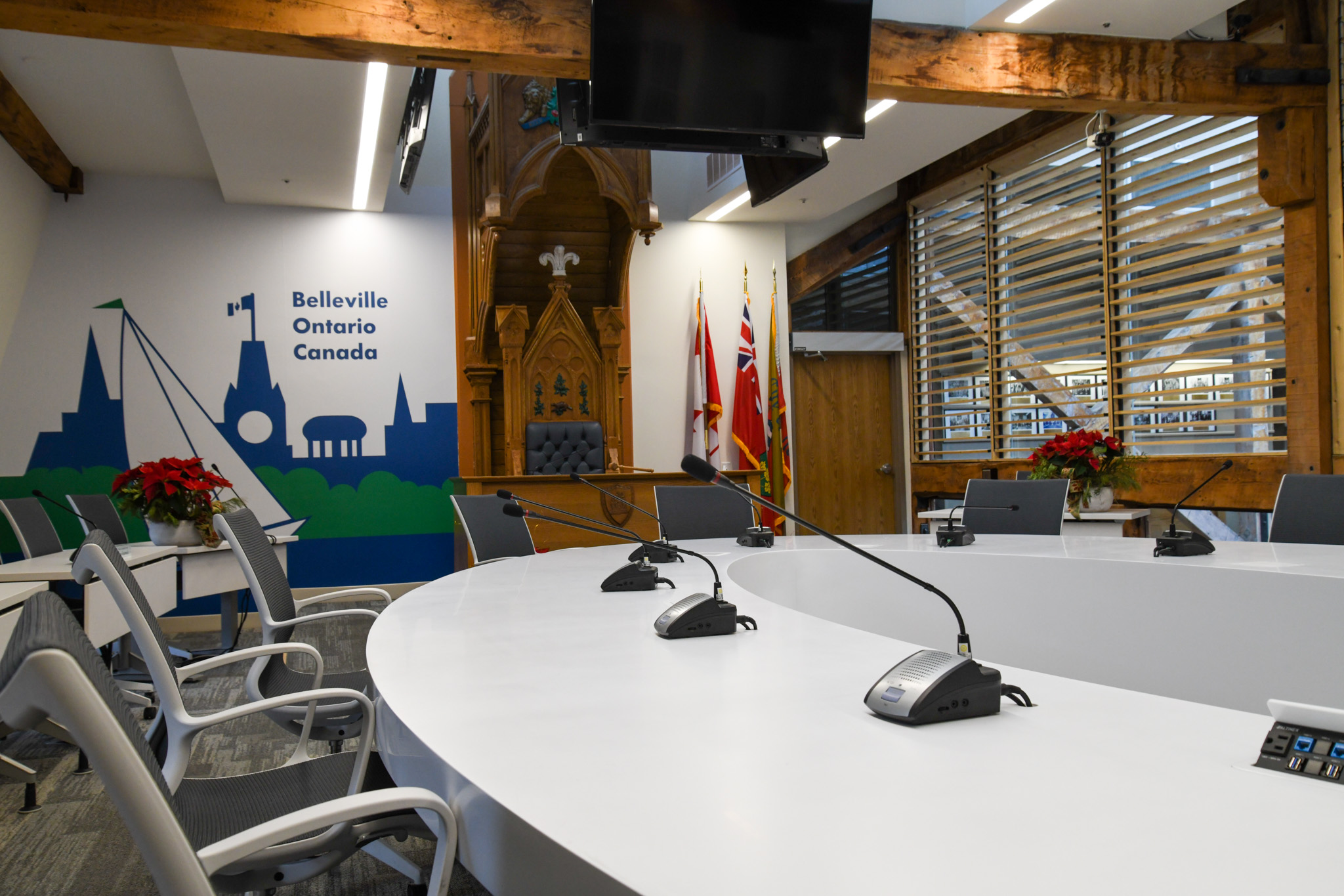 Photo of Belleville City Hall Council Chambers.