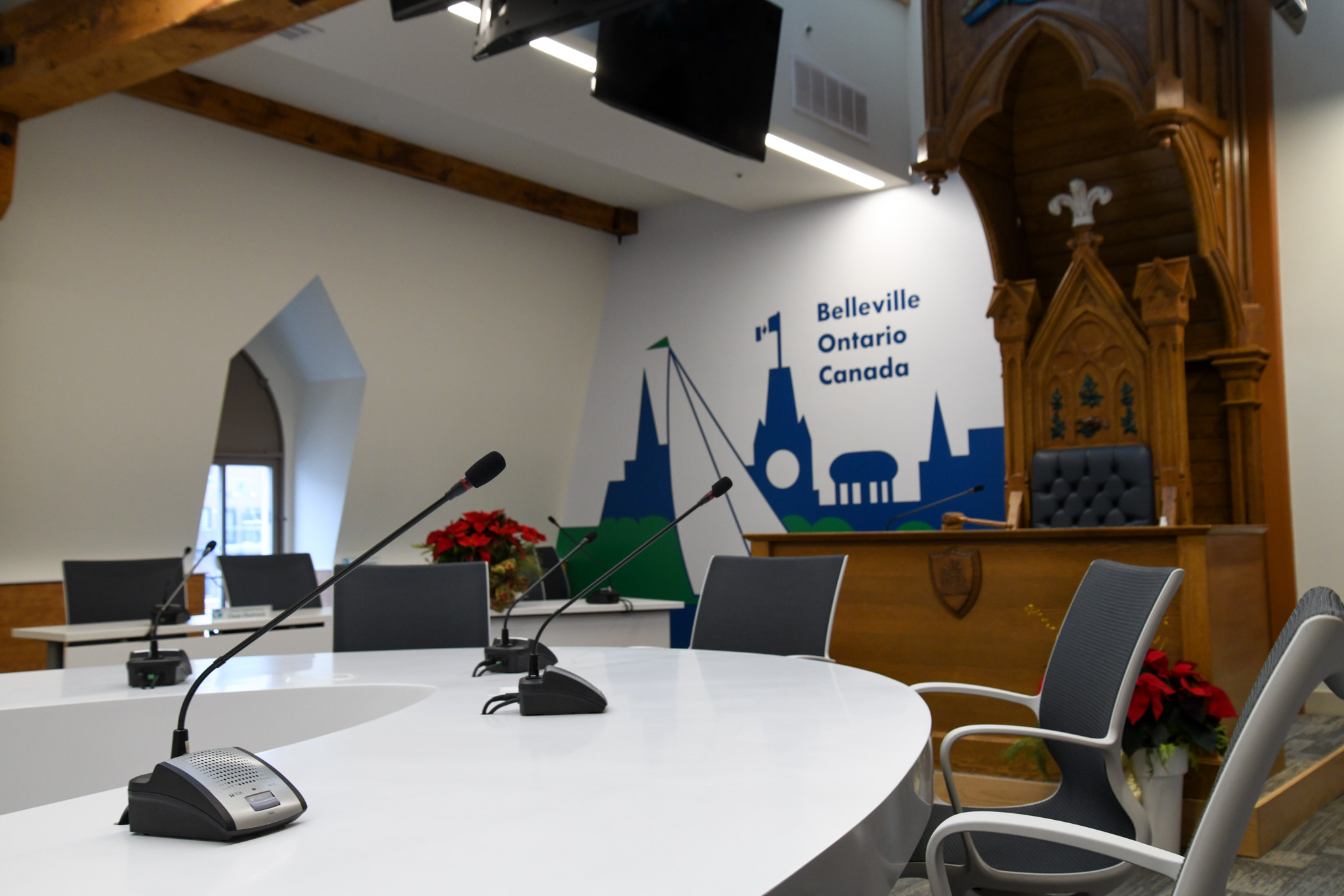 Photo of Belleville City Hall Council Chambers.