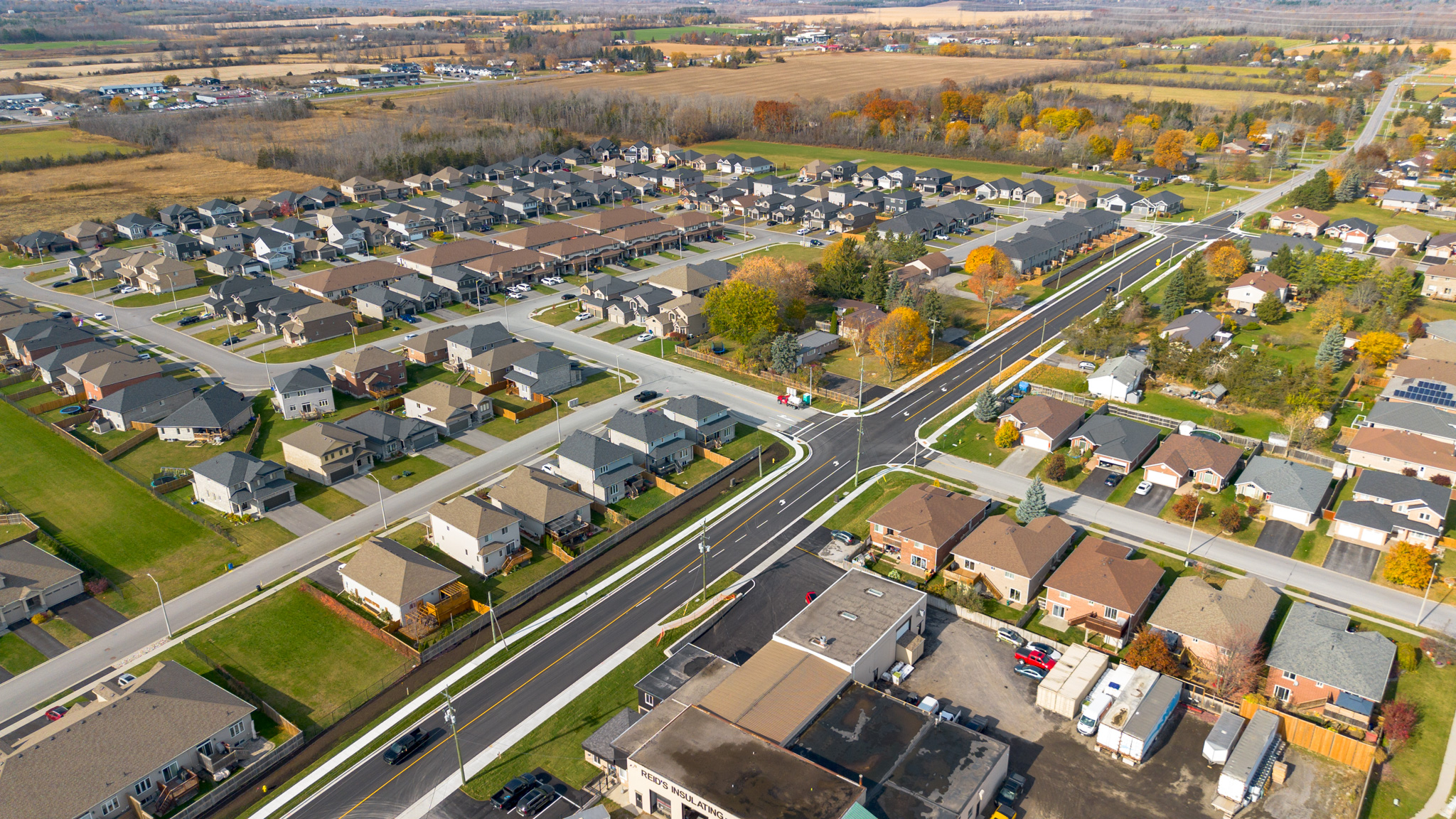 Aerial of residential neighbourhood