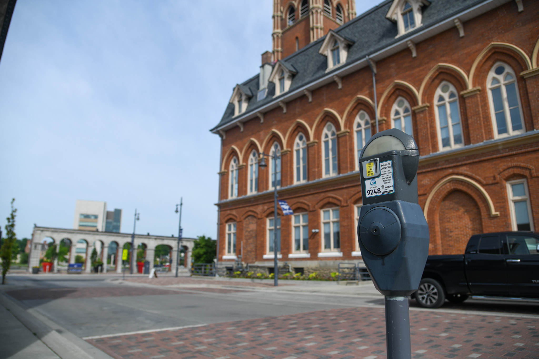 Parking meter in front of City Hall