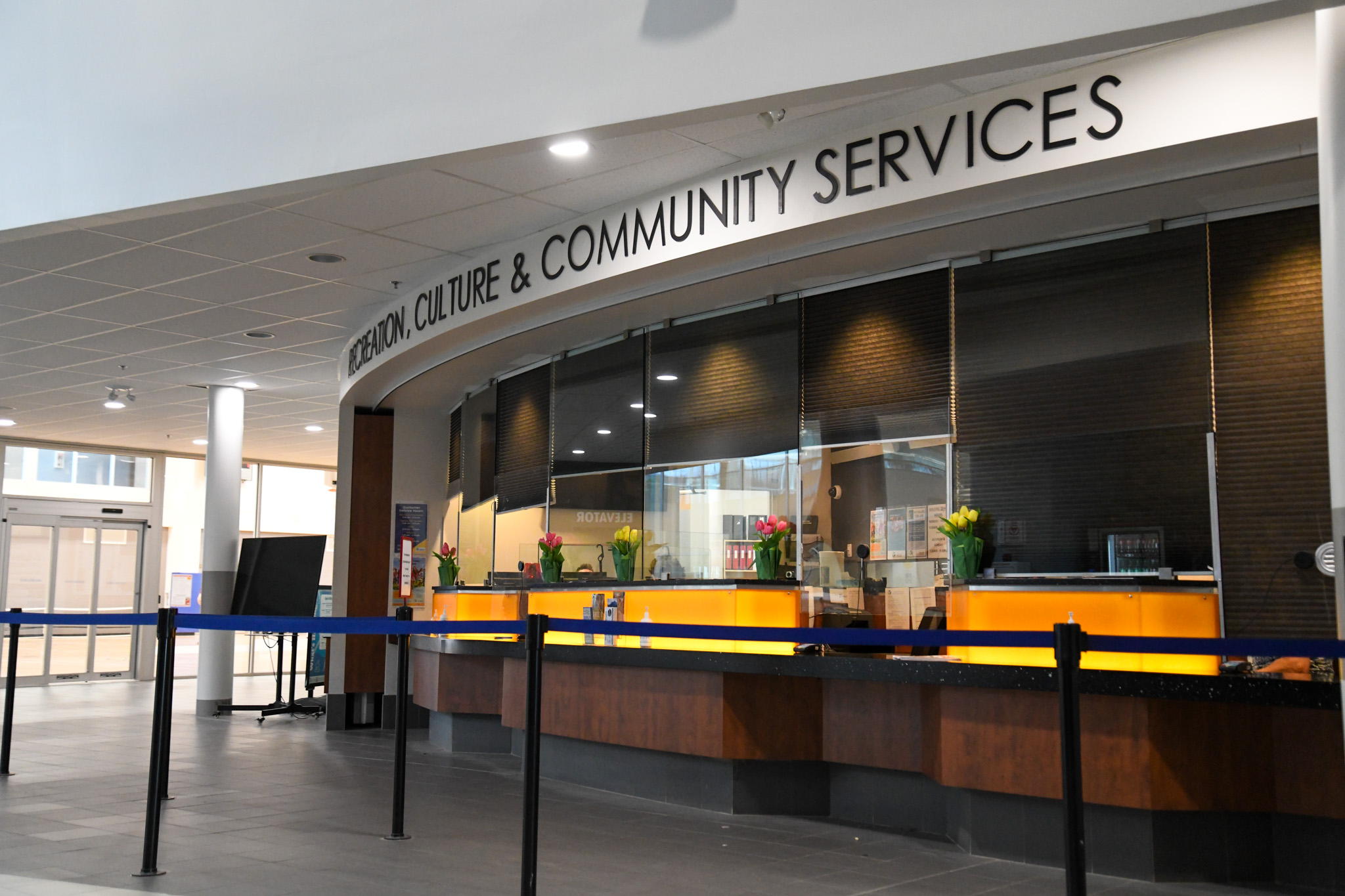 Customer service desk at the Quinte Sports and Wellness Centre