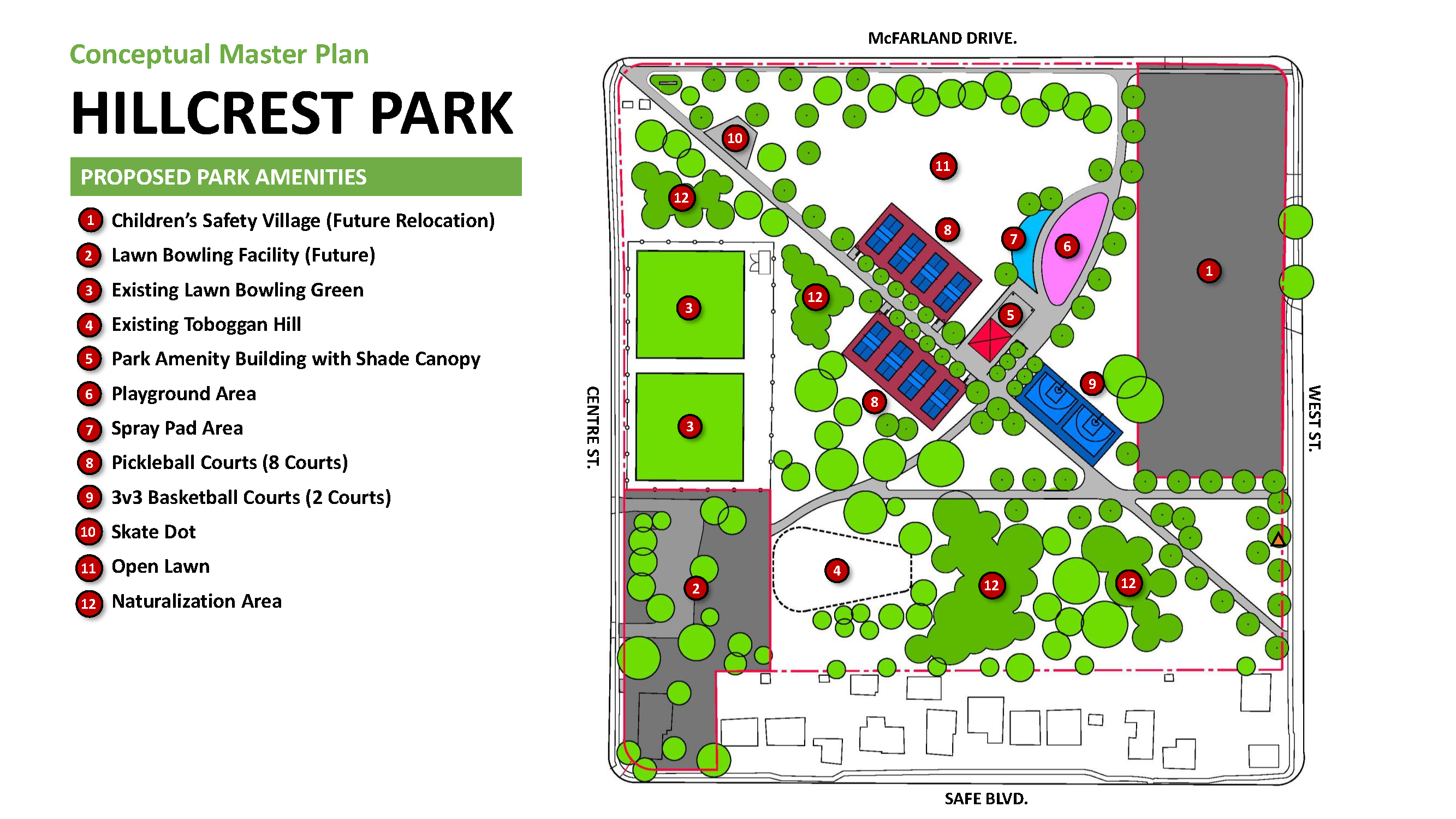 Rendering of Hillcrest park design