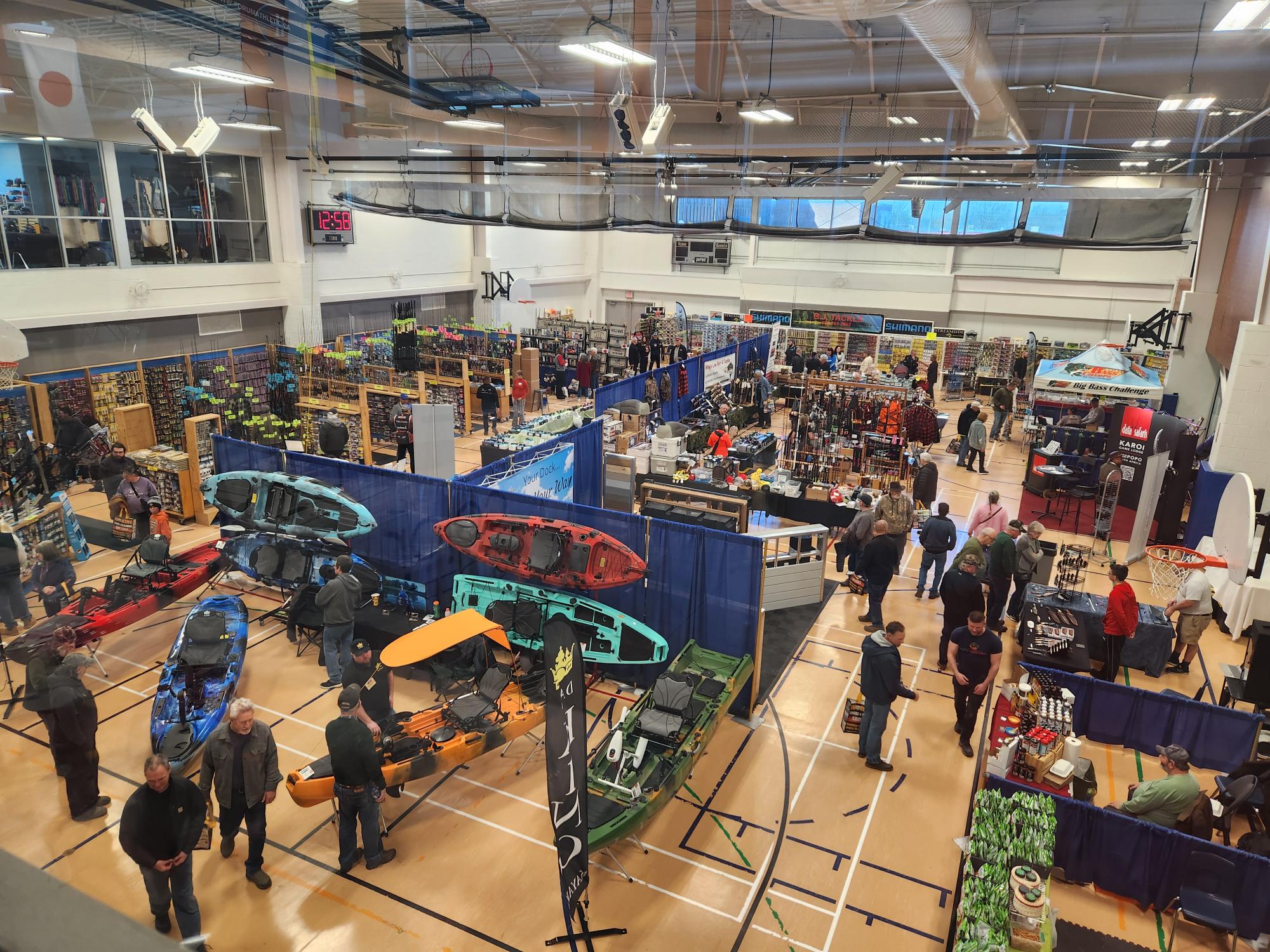 RV Show vendors at Quinte Sports & Wellness Centre Gymnasium