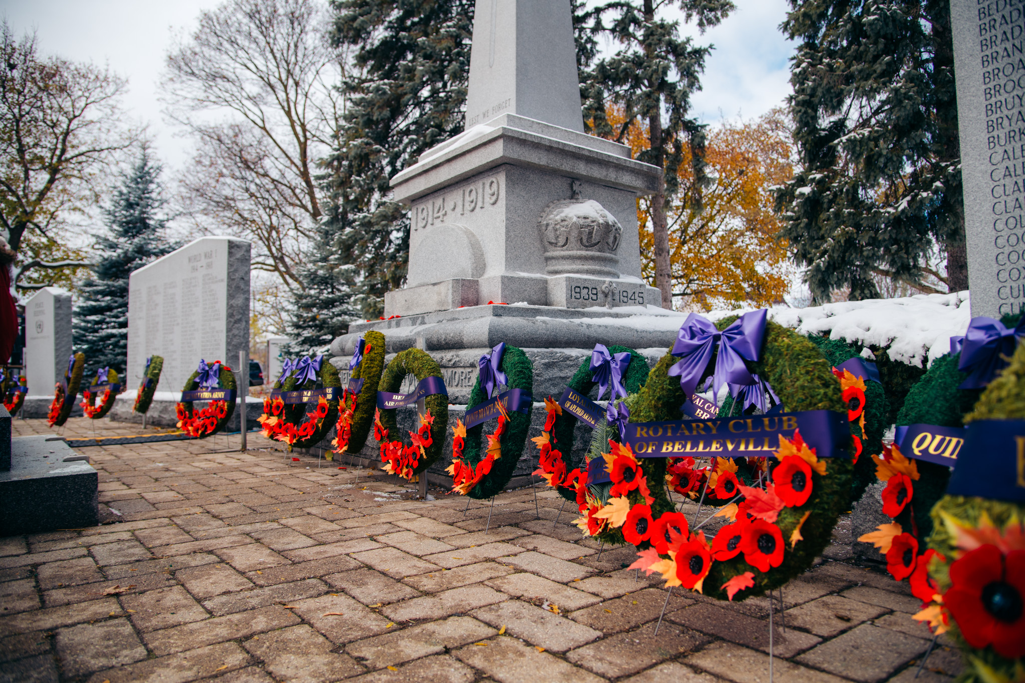 Wreaths at Belleville Cenotaph