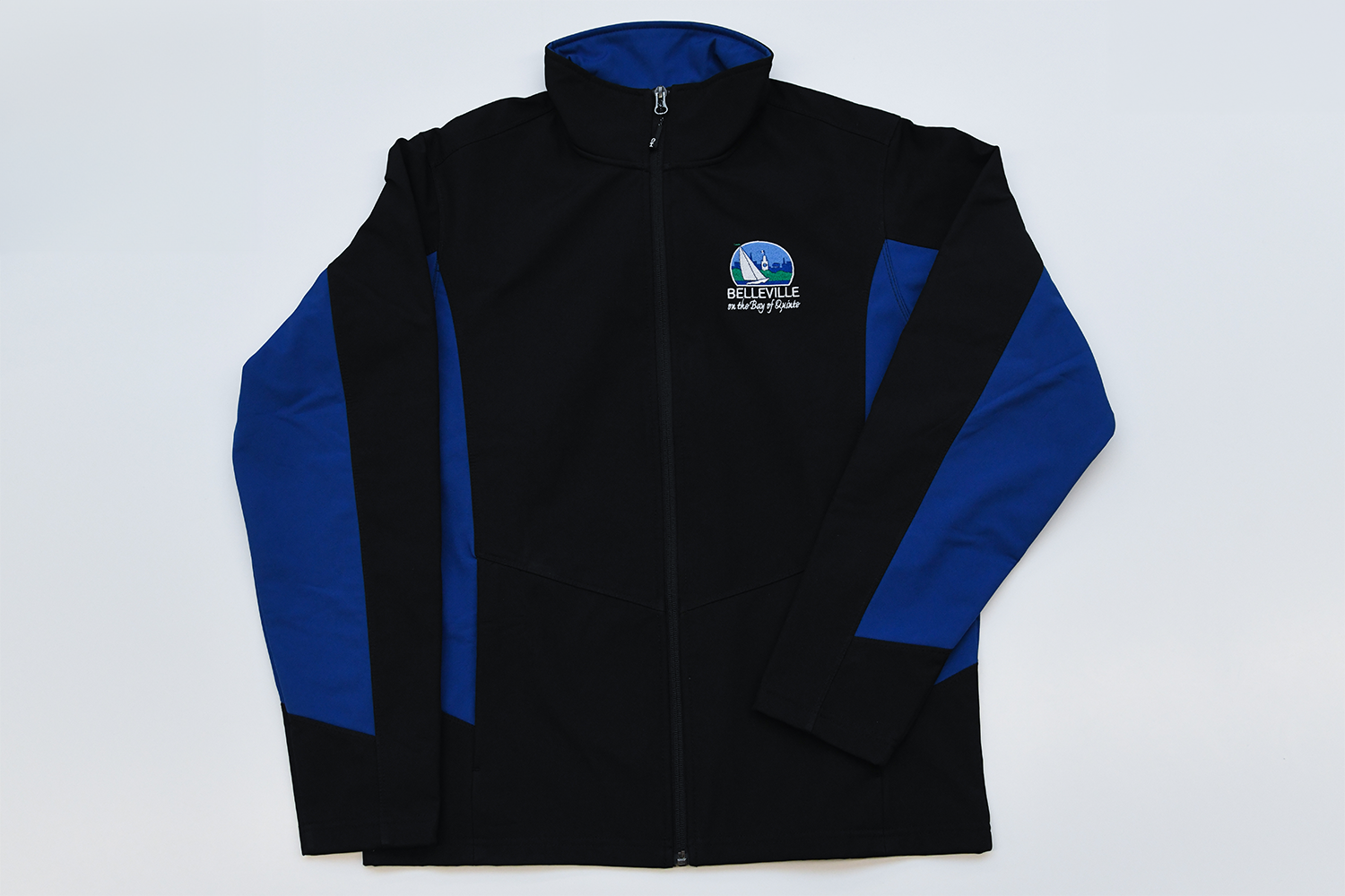 Blue and black City of Belleville jacket.