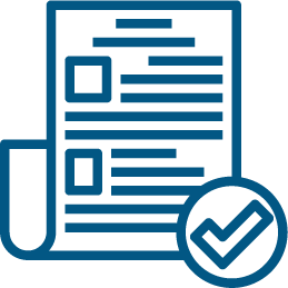 An icon of a piece of paper with a check mark.