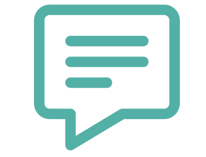 A speech bubble icon.