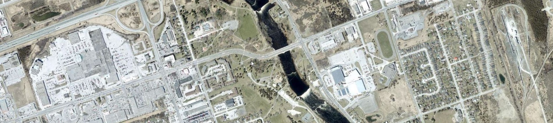 Aerial Image of the Quinte Mall and Quinte Sports and Wellness Centre Area