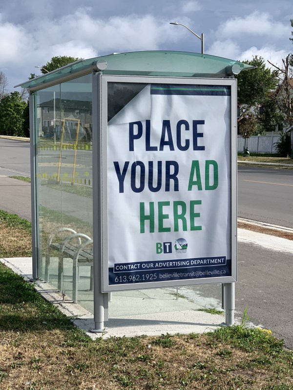 Photo of transit shelter with Ad Space