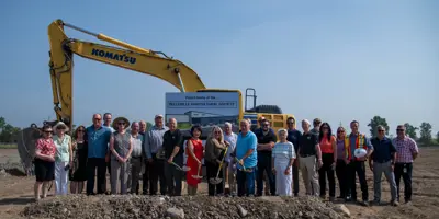 Groundbreaking at Ag Society building site