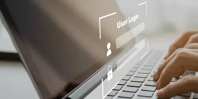 Person logging into a computer