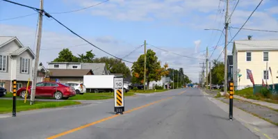 Photo of bollards on Cannifton Road.