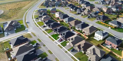 Row of houses in residential neighbourhood