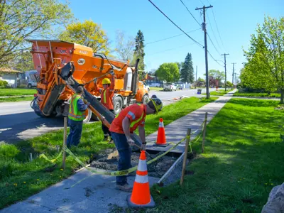 City staff working in right-of-way