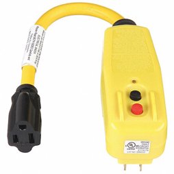 PLUG-IN GFCI WITH CORD, 0.75 FT, 15 A MAX, 125V AC, NEMA 5-15P, NEMA 5-15R